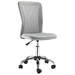 Vinsetto Chaise de Bureau Ergonomique Fauteuil de Bureau Hauteur réglable piètement chromé pivotant 360° revêtement Maille Gris