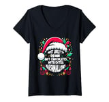 Womens Most Likely To Drink Hot Chocolate Christmas Family Matching V-Neck T-Shirt