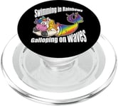 Swimming in Rainbows Galloping on Waves Mystic Hybrid PopSockets PopGrip for MagSafe