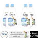 Dove Kids Care Bubble Bath Cotton Candy Hypoallergenic for Delicate Skin,4x591ml