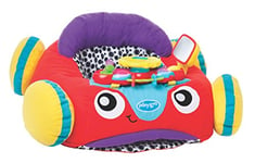 Playgro Voiture en Peluche avec Module de Jeu interactif - Jouet pour bébé avec Volant Amovible - Doudou XXL - Grande Voiture en Peluche - Peluche pour bébé - Voiture bébé - Rouge