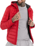 Jack & Jones Mens Hooded Padded Jacket Red - Size Small