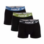 Nike Mens Essential Micro 3 Pack Boxer Trunks in Black material_cotton - Size Medium