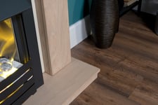 Adam Malmo in Oak & Black/Cream with Helios Electric Fire in Black, 39 Inch