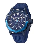 Nautica Glenrock Lagoon Blue Silicone Strap Watch (Model: NAPGLAS35), Blue, Sporty