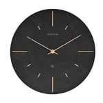 Wall Clock Black Face & Gold Numerals & Hands Round 30 CM Time Home Decor Gift