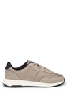 BOSS Mens Titanium Runn TTNM EVO Textured-Sole Trainers in Mixed Materials Size 6 Dark Beige