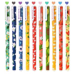 OFFCUP Stylos à Encre Gel, 10pcs Ensemble Stylom Encre Gel Color, 0.38mm Fleur D'oiseau Stylos à Bille à Encre Gel pour Enfants, Filles, Garçon,écriture, Dessin, école, Anniversaire