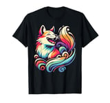 Vibrant Magic Kitsune Japanese Laughing Fox Mythology Spirit T-Shirt