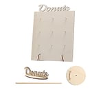 KAIAIWLUO Mur de Beignets,3 pcs Support Mural De Beignet en Bois Support de Beignets Décoration de Fête Support de Gâteau Présentoir Mural Plateau pour Anniversaire Mariage Déco Douche de Bébé