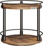 Étagère à Épices, Organisateur Pivotant, Plateau rond à 2 niveaux, Plateau à Épices Rotatif, pour comptoir de cuisine, table à manger, coiffeuse, bureau, Marron Rustique et Noir XSR22BR