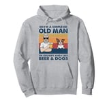 Vintage Grumpy Grandpa Like Beer And Red Border Collie Dogs Pullover Hoodie