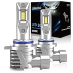 XELORD Ampoule LED HIR2 9012 6500K Lumière Blanche Forte,400% Plus Lumineuse,Adaptée Pour Ampoule De Phare De Voiture,DC 12V, 1:1 Plug And Play (2 Ampoule)