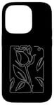 Coque pour iPhone 14 Pro Rose Fleur Abstraite Dessin Minimaliste one Line Art