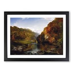 The Hudson River Vol.2 By Thomas Cole Classic Painting Framed Wall Art Print, Ready to Hang Picture for Living Room Bedroom Home Office Décor, Black A4 (34 x 25 cm)