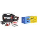 WORX NITRO - Agrafeuse/Cloueuse 2 en 1 sans fil 20V- WX840 .9 (capacité du  chargeur: 100 clous, 80 clous/min, livrée avec accessoires, sans batterie