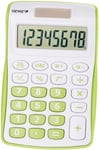 Calculatrice 120 B 8 chiffres (Dual Power (Pile, solaire), design compact vert