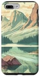 Coque pour iPhone 7 Plus/8 Plus Rocky Mountain Lake Vintage Paysage graphique