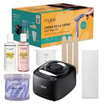 Mylee Creme De La Creme Wax Kit - Complete Professional Home Waxing Set for Silky Smooth Skin, Includes Digital Wax Heater, Lilac Soft Crème Wax, Paper Strips, Waxing Spatulas, Pre & After Care Gel