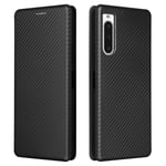 SKALO Sony Xperia 10 V Carbon Fiber Plånboksfodral - Svart Svart