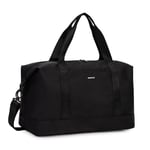 ECOHUB Sac de Voyage Pliable, 30L Bagage Cabine 45x36x20 Easyjet, Bagage à Main avec Amovible Poche Humide, Sac Weekend Femme Hommes, Sac Cabine Avion, Sac d'Hôpital, Brevet en Cours(Noir)