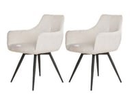 Boha - lot de 2 fauteuils pivotants - en tissu bouclette blanc - Lisa Design