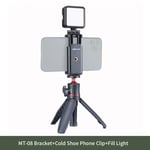 KIT de trépieds de téléphone Vlog MT-08 DSLR SLR,chaussure froide,support de téléphone pour Microphone,lumière LED,Mini trépied pour iPhone 13 Sony - Type VL49 Kit