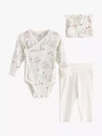 Lindex Baby Wrap Bodysuit & Leggings Set, Light Dusty White/Multi