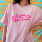 Barbie Tryckt T-shirt Kvinna Sommar Topp T-shirt GH1014-C L