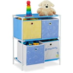 Relaxdays - Etagère enfant boîtes, rangement jouets, design, meuble chambre d'enfants, HlP 62 x 53 x 30 cm, coloré