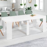 Table console extensible orlando 10 personnes 235 cm bois blanc