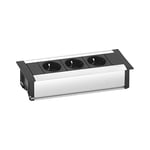 Schulte 159610017900 EVOline Frame Dock Bloc multiprise encastrable avec 3 Prises Schuko Blanc