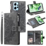 SKALO Xiaomi Redmi Note 12 4G Big Wallet Mandala Plånboksfodral - Grå