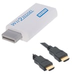 Adaptateur HDMI full HD pour Nintendo Wii - Wii U - Blanc + Câble HDMI 1,5 m