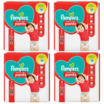 4X Pampers Baby-Dry Nappy Pants Size 7, 17kg+, 25 Nappies, Total 100 Nappies