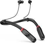 Écouteurs sans fil Bluetooth V5.1 avec micro Écouteurs intra-auriculaires 100 heures de lecture HiFi tour de cou sport Écouteurs magnétiques pour course à pied, entraînement