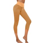 Vobery Leggings Womens,High Waisted Tummy Control Slimming Booty Butt Lifting Leggings Capri Legging Cropped Leggings 3/4 Length Trousers for Yoga Running Training(Orange,XXL)