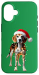 Coque pour iPhone 16 Harrier Chapeau de Père Noël avec lumières de Noël pour maman papa amoureux