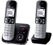 KX TG6822 Panasonic Cordless Phone Answer Machine Twin DECT Telephone Silver