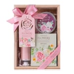 Accentra - Coffret de bain coffret cadeau femme I RÊVE DE FLEURS dans un joli coffret cadeau - Coffret de soins 3 pièces avec crème pour les mains, beurre corporel et sel de bain - Saint Valentin