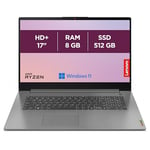 Lenovo IdeaPad 3 17ALC6 - Ordinateur Portable 17.3'' HD+ (AMD Ryzen 5 5500U, RAM 8Go, SSD 512Go, AMD Radeon Graphics, Windows 11 Home) Clavier AZERTY Français - Gris