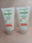 Simple  X2 Cleansing Wash Kind Defence Deep  Free From Alcohol - 150ml