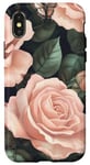 Coque pour iPhone X/XS Blush Rose Bloom Dark Garden Design