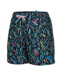 Arena Boys Boy's Water Prints Boxer Ao Beach Short, Navy-Multi, 14-15 Years EU