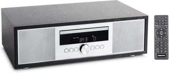 P64145 Système Audio Tout-En-Un (Dab+, Cd, Mp3, Radio Fm Pll, Usb, Système Compact, Design Élégant, Fonction Réveil, M En Veille Automatique) Noir-Argenté