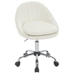 WOLTU Chaise Bureau, Chaise Coiffeuse, Chaise Pivotante, Chaise de Bureau Ergonomique, Siège Rembourré avec Double Coussin, Réglable en Hauteur, pour Bureau, Chambre, en Velours, Beige, BS167cm