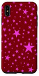 Coque pour iPhone XS Max Rouge et rose, étoiles