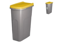 Poubelle Écosystème 40 Litres Couvercle Jaune Stefanplast