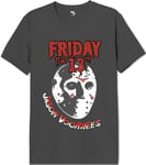 Friday the 13th Men's Uxfridmts001 T-Shirt, Charcoal, XL