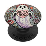 Be my Boo Illustration fantôme Saint-Valentin PopSockets PopGrip Adhésif